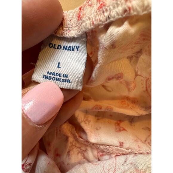 Old Navy Women’s Size L Pink Floral Rayon Spaghetti Strap Sundress Boho - Picture 3 of 11